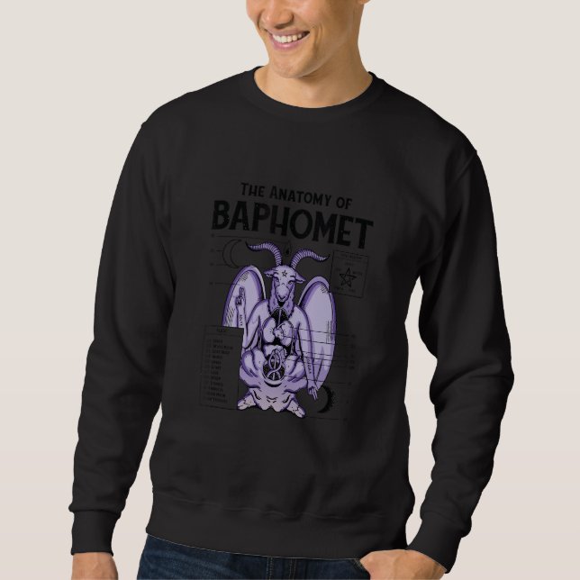 Baphomet Anatomy Satanic Satan Goat Devil Goth Gra Sweatshirt (Vorderseite)