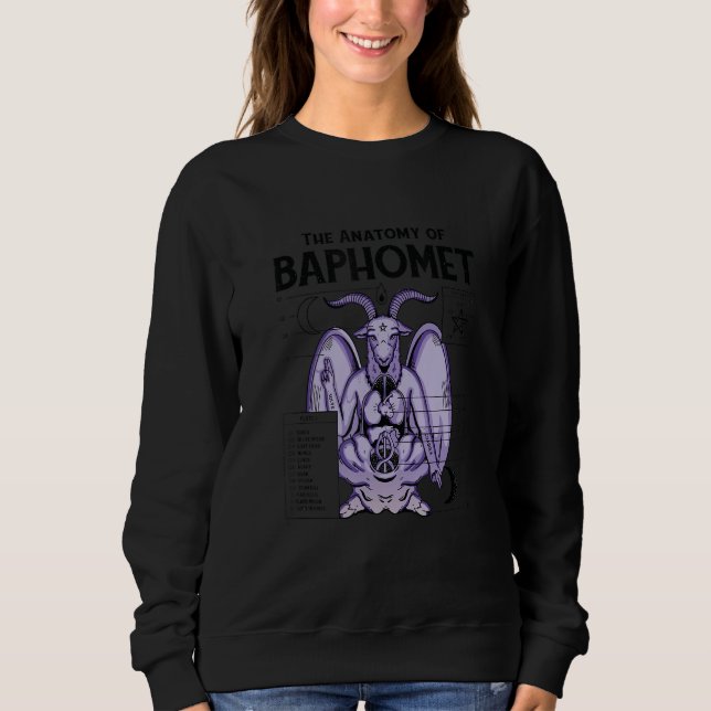 Baphomet Anatomy Satanic Satan Goat Devil Goth Gra Sweatshirt (Vorderseite)