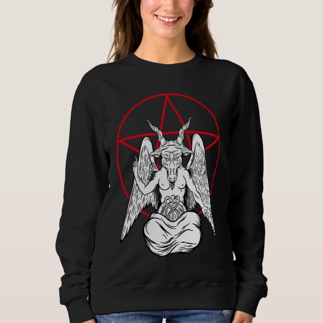 Baphomet betender Dämon  Satanisch Luzifer Beelzeb Sweatshirt (Vorderseite)
