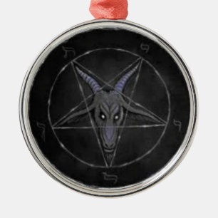 Baphomet Black And Gray Premium Round Ornament Aus Metall