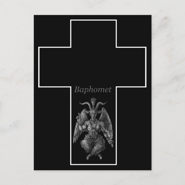 Baphomet Cross Postkarte (Vorderseite)
