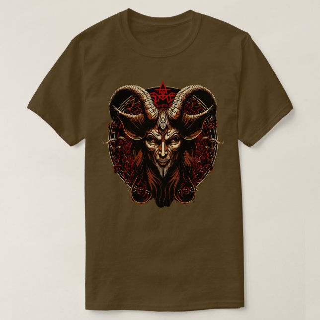 Baphomet Demon Satanic Goth Lucifer T-Shirt (Design vorne)