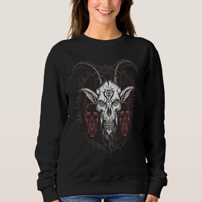 Baphomet Evil  Occult Devil Head Sweatshirt (Vorderseite)