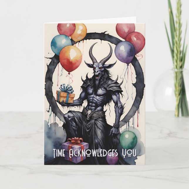Baphomet Geburtstagsballons & Geschenke Gothic Karte (Vorderseite)