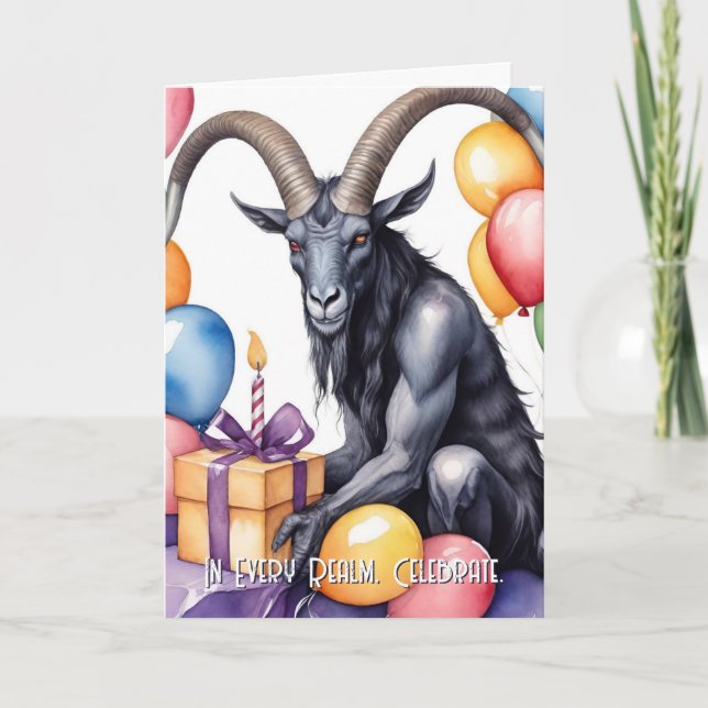 Baphomet Geburtstagsballons & Geschenke Gothic Karte (Vorderseite)