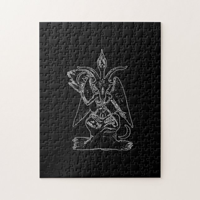Baphomet Goat Satan Black Magic Lucifer Occult Puzzle (Vertikal)