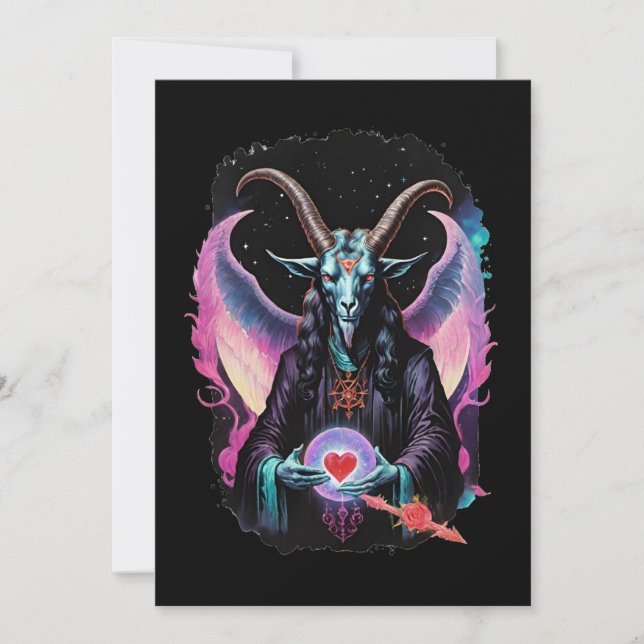 Baphomet Gothic Valentine's Day Love Feiertagskarte (Vorderseite)