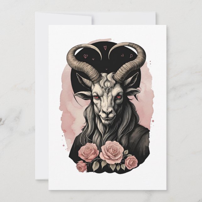Baphomet Gothic Valentine's Day Love Feiertagskarte (Vorderseite)