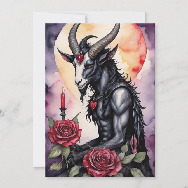 Baphomet Gothic Valentine's Day Love Feiertagskarte (Vorderseite)