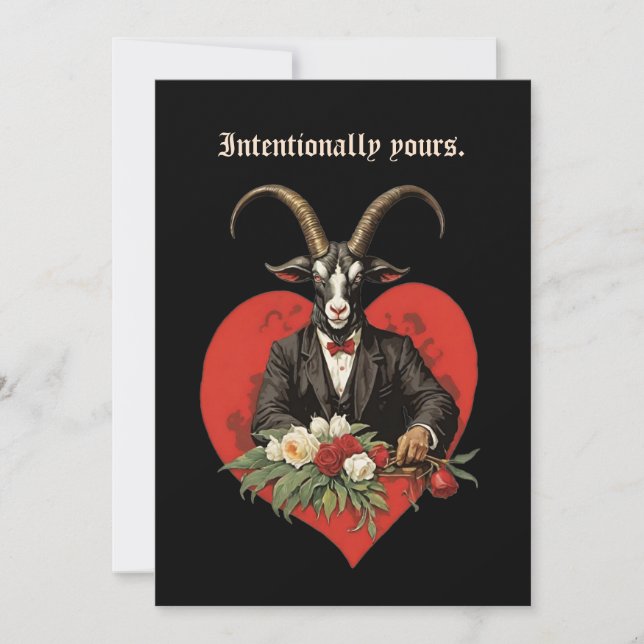 Baphomet Gothic Valentinstag Absicht Feiertagskarte (Vorderseite)