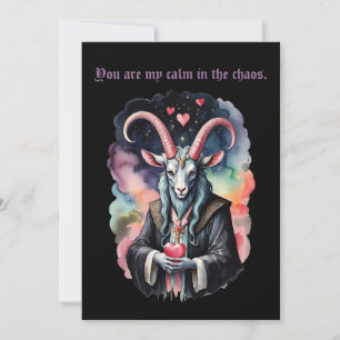 Baphomet Gothic Valentinstag Gitarren Chaos Feiertagskarte