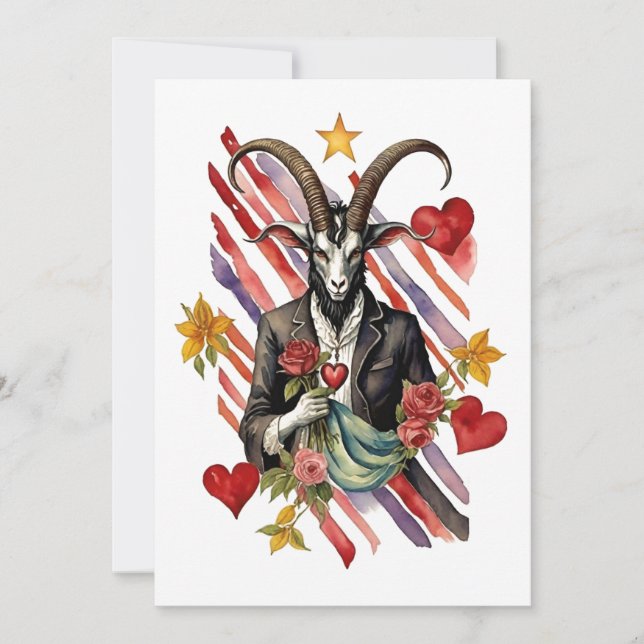 Baphomet gothischer Valentinstag Liebe Feiertagskarte (Vorderseite)