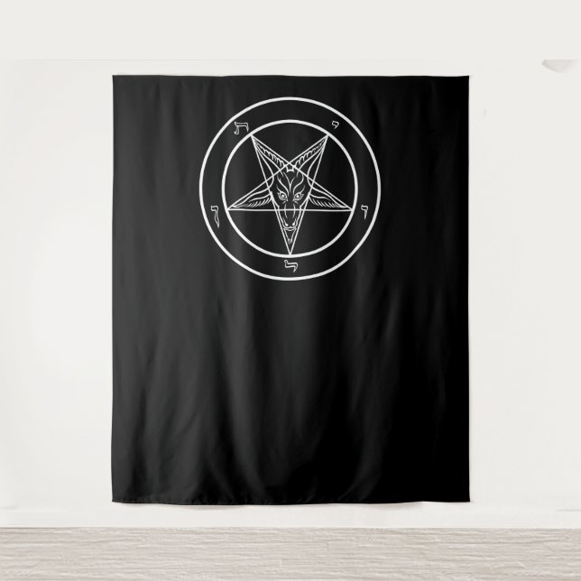 Baphomet HUGE Ritual Chamber Tapestry 88"x104" Wandteppich (Vorderseite)