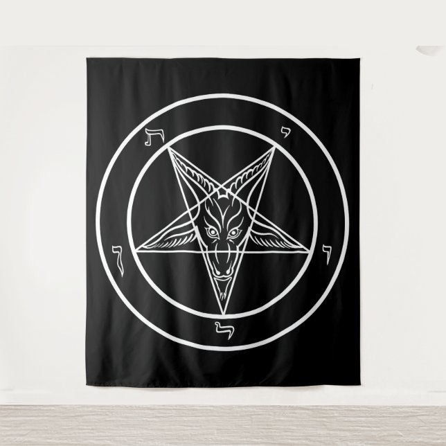 Baphomet HUGE Tapestry 88" x 104" Wandteppich (Vorderseite)