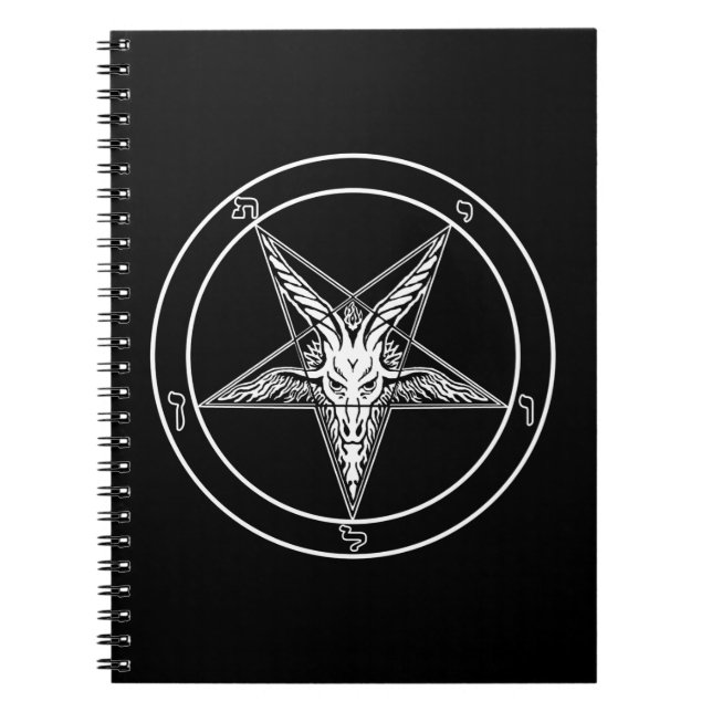 Baphomet im altem Stil gewundenes Notizbuch Notizblock (Vorderseite)