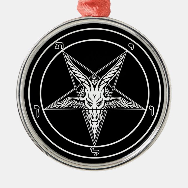 Baphomet im altem Stil Verzierung Ornament Aus Metall (Vorne)