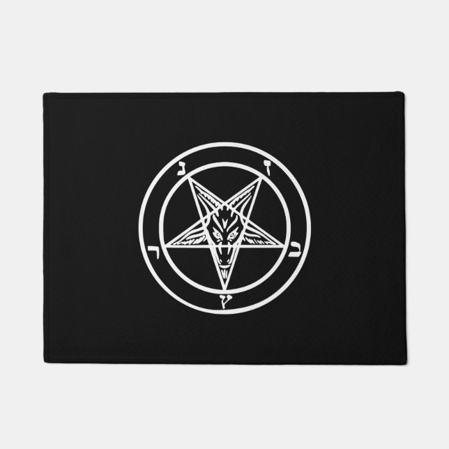 Baphomet-Invertierte Pentagramm-Ziege-Satan-Logo Fußmatte (Vorderseite)