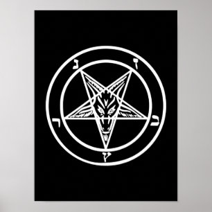 Baphomet-Invertierte Pentagramm-Ziege-Satan-Logo Poster