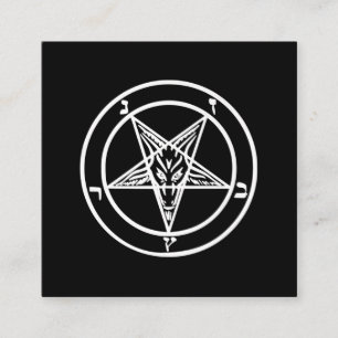 Baphomet-Invertierte Pentagramm-Ziege-Satan-Logo Quadratische Visitenkarte