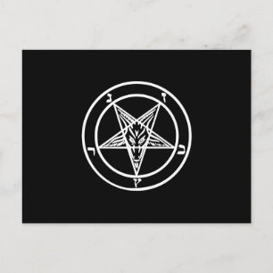 Baphomet Invertierte Pentagramm Ziegenziege Satani Einladungspostkarte