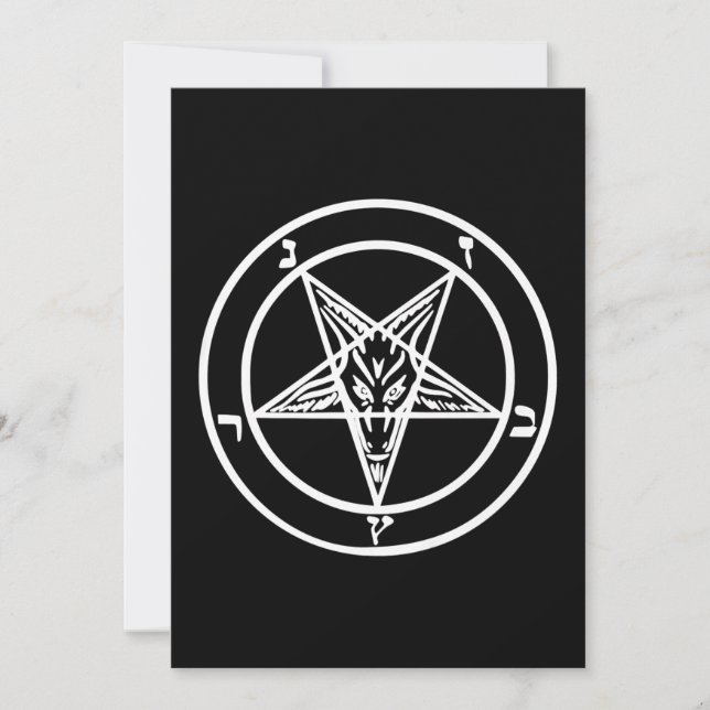 Baphomet Invertierte Pentagramm Ziegenziege Satani Save The Date (Vorderseite)