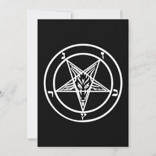 Baphomet Invertierte Pentagramm Ziegenziege Satani Save The Date