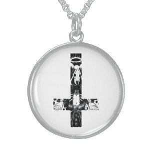 Baphomet Kruzifix Sterling Silberkette