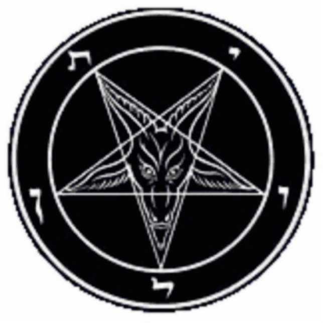 Baphomet mit schwarzem Ziegen-Stern Freistehende Fotoskulptur (Vorne)