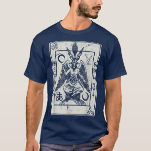 Baphomet Occult Satan Goat Head Devil Tarot Card T-Shirt