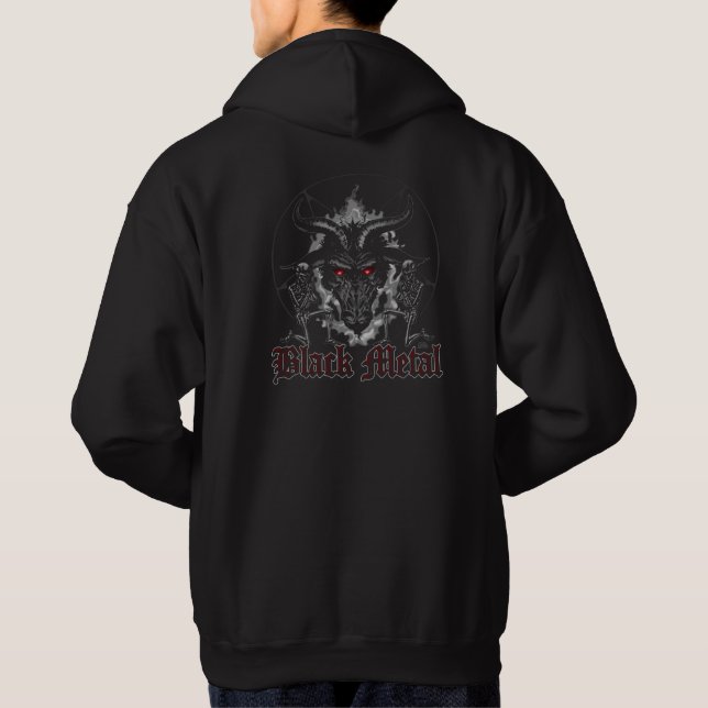 Baphomet Pentagram Black Metal Hoodie (Rückseite)