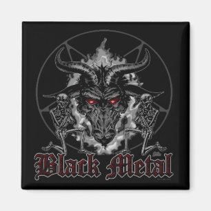 Baphomet Pentagram Black Metal Magnet