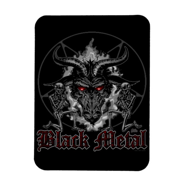 Baphomet Pentagram Black Metal Magnet (Vertikal)