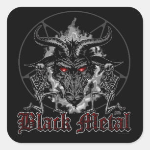 Baphomet Pentagram Black Metal Quadratischer Aufkleber