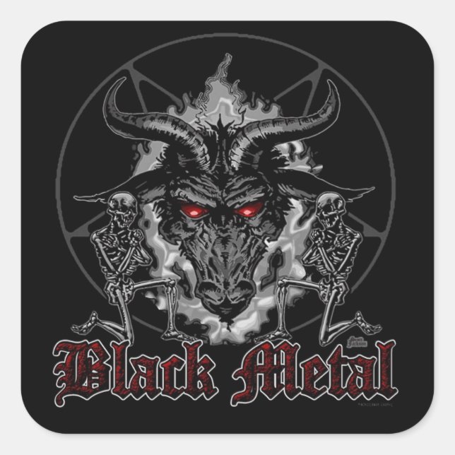 Baphomet Pentagram Black Metal Quadratischer Aufkleber (Vorderseite)