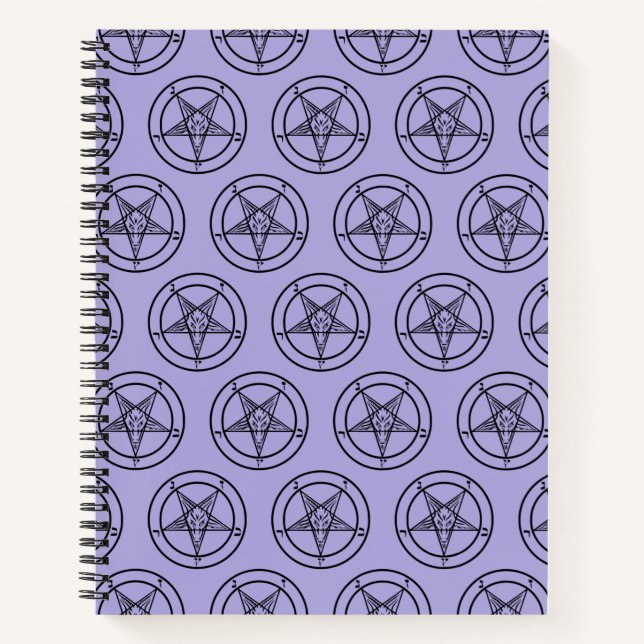 Baphomet Pentagram Lavender Satanic Notizbuch (Vorderseite)
