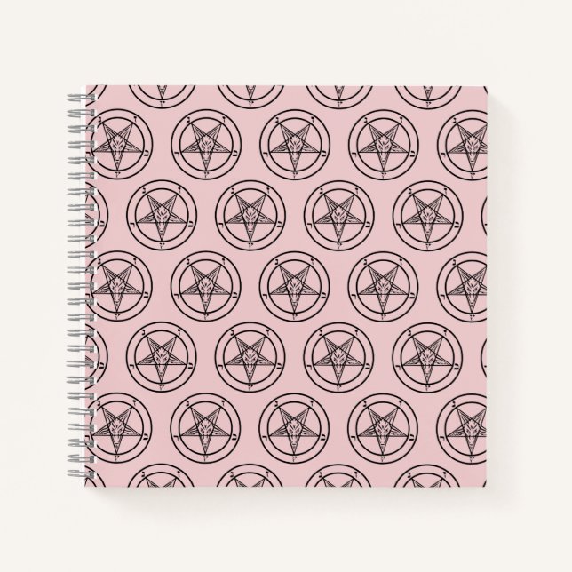 Baphomet Pentagram Pink Satanic Notizbuch (Vorderseite)