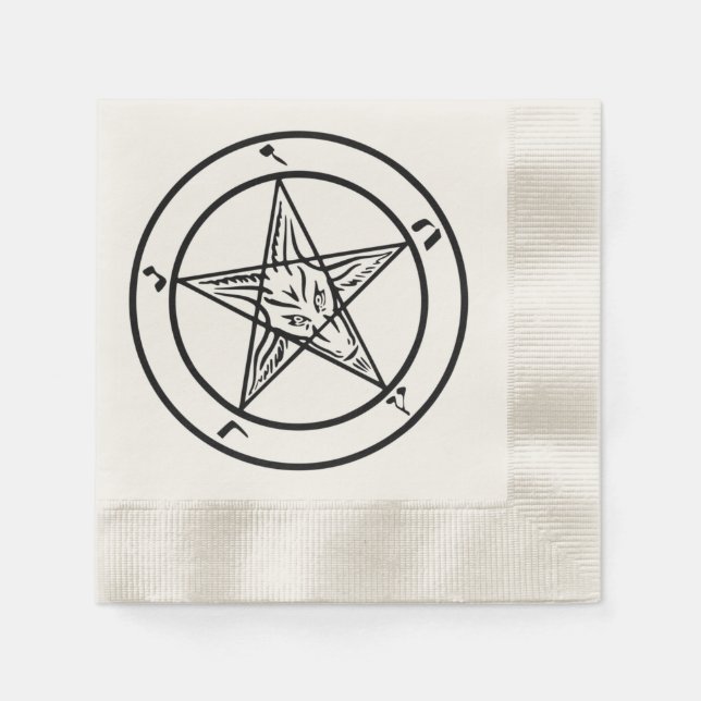 Baphomet Pentagram Satanic Cocktail Napkin Serviette (Vorderseite)