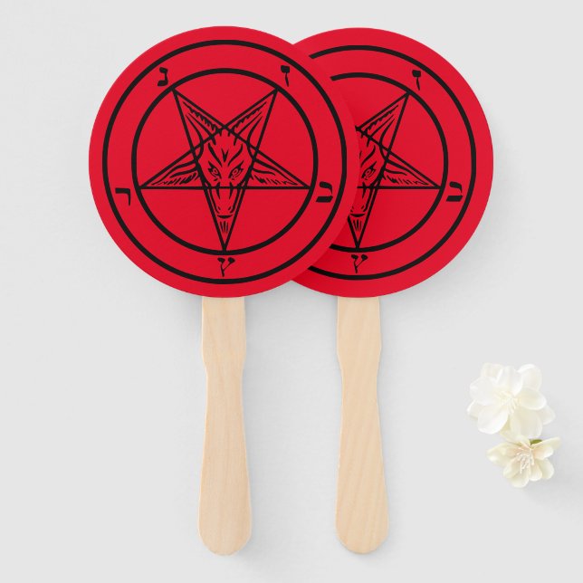 Baphomet Pentagram Satanic Fächer (Vorne und Hinten)