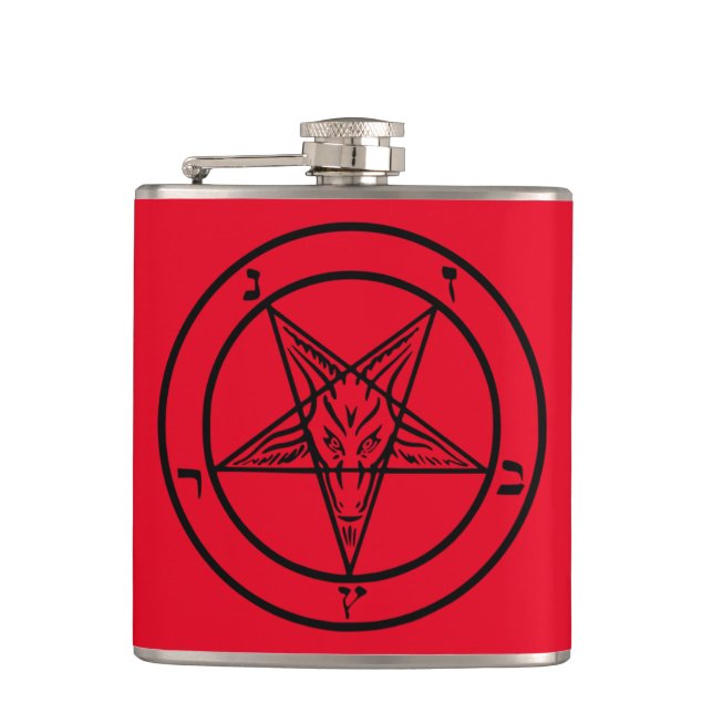 Baphomet Pentagram Satanic Flachmann (Vorderseite)