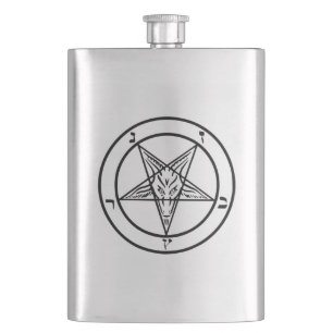 Baphomet Pentagram Satanic Flachmann