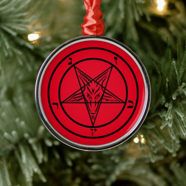 Baphomet Pentagram Satanic Ornament Aus Metall (Baum)