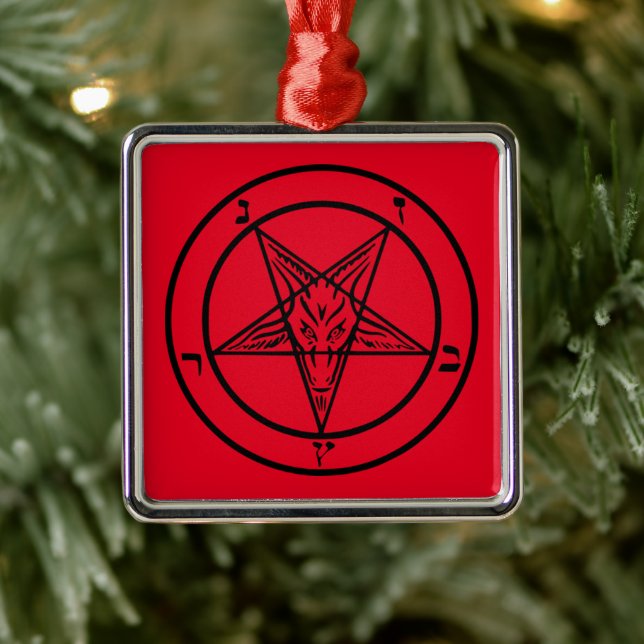 Baphomet Pentagram Satanic Ornament Aus Metall (Baum)