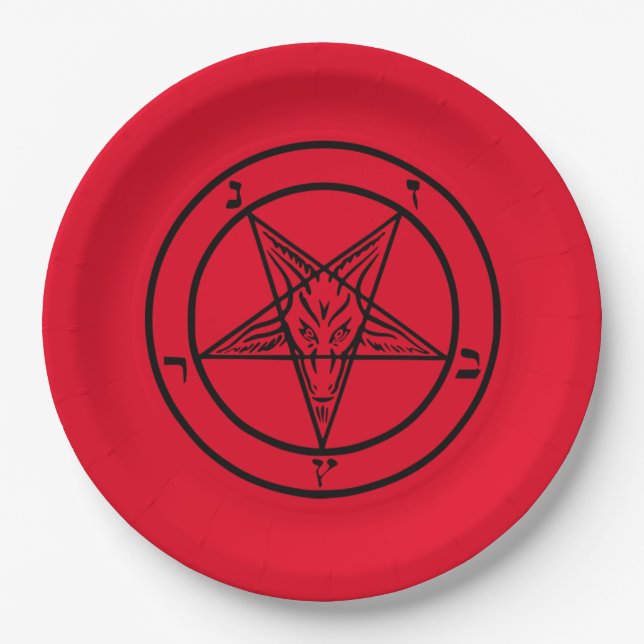 Baphomet Pentagram Satanic Paper Plate Pappteller (Vorderseite)