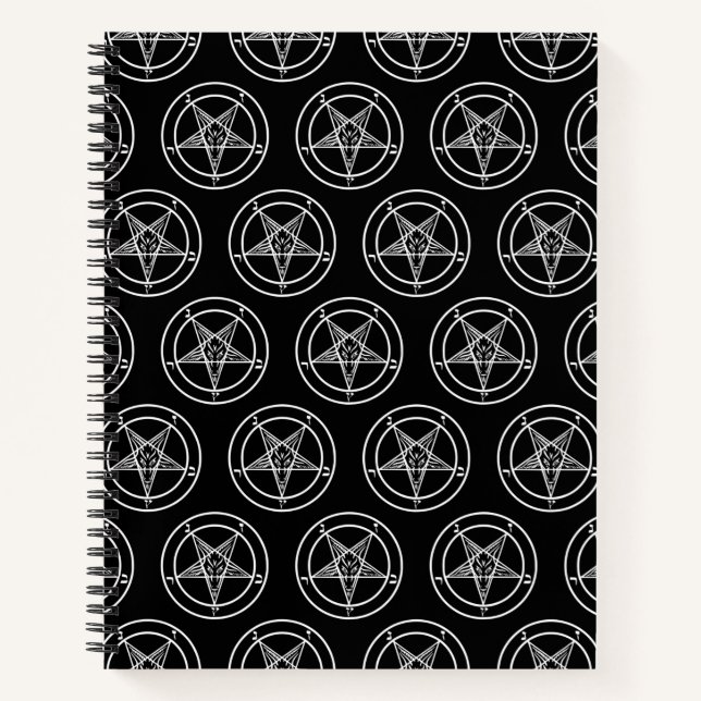 Baphomet Pentagram Satanic Spiral Notebook Notizbuch (Vorderseite)