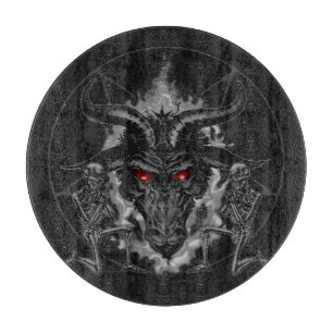 Baphomet Pentagram-Schwarz-Metall Schneidebrett