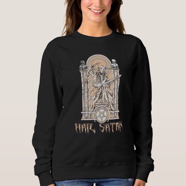 Baphomet Play Electric Gitarre Hail Satan Devil 66 Sweatshirt (Vorderseite)