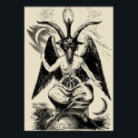 Baphomet Poster<br><div class="desc">Baphomet - schwarzer Druck / creme weißer Hintergrund. Repro-Version von Bela Manson. Original von Éliphas Lévi,  19. Century.</div>