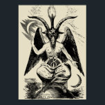 Baphomet Poster<br><div class="desc">Baphomet - schwarzer Druck / creme weißer Hintergrund. Repro-Version von Bela Manson. Original von Éliphas Lévi,  19. Century.</div>