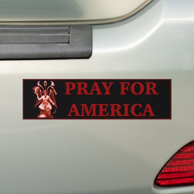 Baphomet Pray for America Autoaufkleber (Auf Auto)