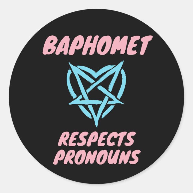Baphomet respektiert Pronouns Transgender Runder Aufkleber (Vorderseite)